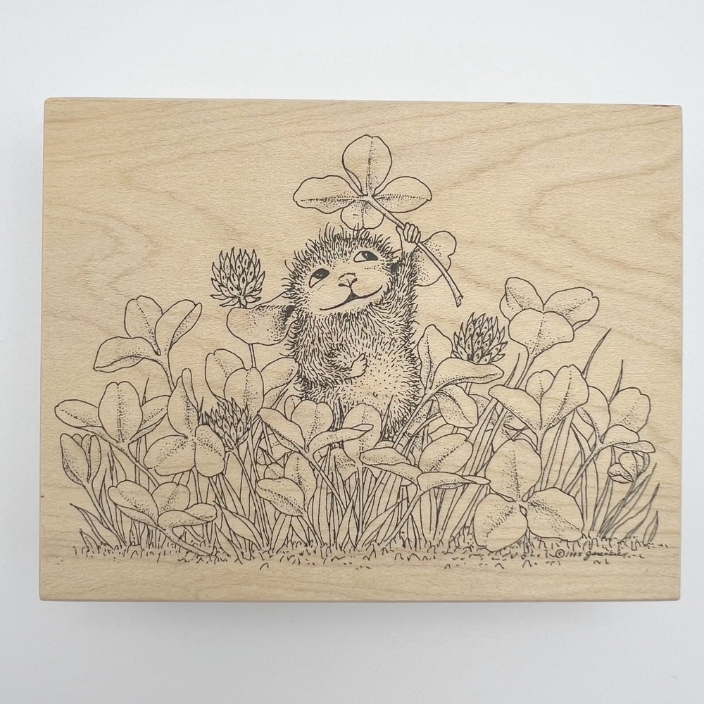 House Mouse Designs O Lucky Day Wood Rubber Stamp 236 Stampa Rosa 1998 Clover